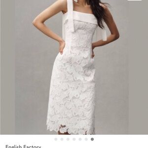 NWT English Factory Sleeveless Tie-Strap Lace Midi Dress